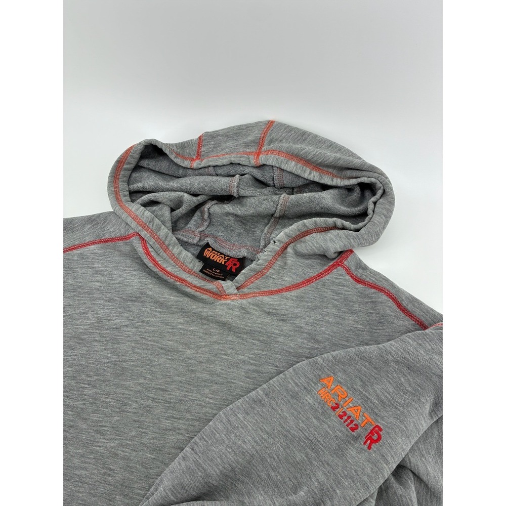 Ariat Work FR Hoodie Mens Large Gray Flame Resistant Polartec HRC2 2112 Pullover